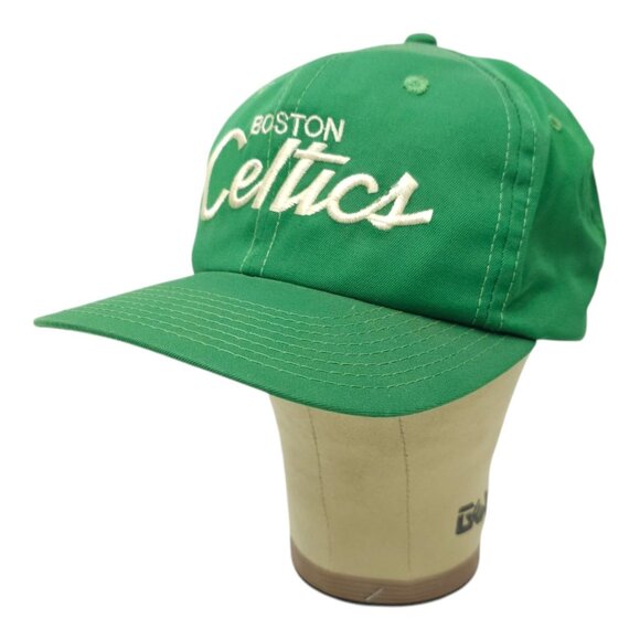 Boston Celtics Script Baseball Cap READ Vtg 90s Snapback Hat Sports Specialties - Picture 2 of 15